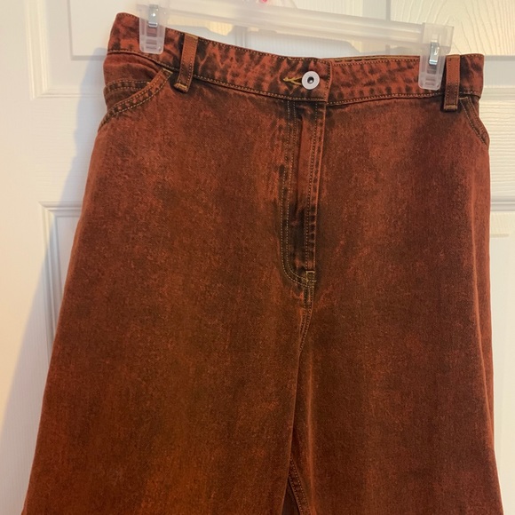 💚2/40 Collusion 005 Straight Red Acid Wash Jeans - Picture 4 of 4